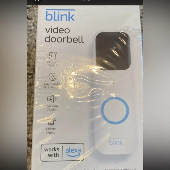 Blink Video Doorbell Wifi, Two-way Audio, Video, Wired/Battery Operate - New